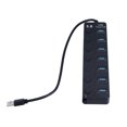 thumbnail image 1 of USB Hub, Save Power Independent Switch 7 Ports USB Extender  for Laptops, 1 of 8