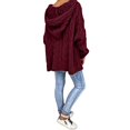 thumbnail image 3 of Pull Femmes Mode en Vrac Grande Taille Capuche de Couleur Unie Manches Longues Pull Tops, 3 of 8