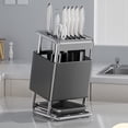 thumbnail image 1 of Qonioi Stainless Steel Knife Block, Countertop and Wall Mount Knife Organizer, Multi-Slot Kitchen Knife Storage Rack for Counter Cabinet Drawer, 1 of 7