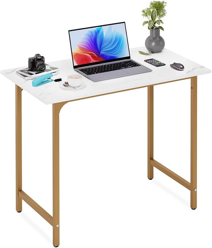Computer Desk,Home Office Desk Writing Study Table Modern Simple Style PC Desk with Metal Frame for Home Office