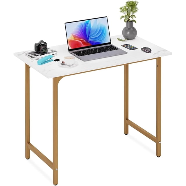 Computer Desk,Home Office Desk Writing Study Table Modern Simple Style PC Desk with Metal Frame for Home Office