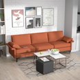 thumbnail image 2 of Costway Canapé Modulaire Moderne en Tissu 3 Places avec Prises USB et Pattes en Métal Rouge, 2 of 10