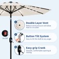 thumbnail image 4 of Solar LED Lighted Patio Umbrella 9FT – UV Resistant, Waterproof, Tilt & Crank, 8 Ribs – Outdoor Market Table Umbrella for Pool, Deck, Backyard – Navy Blue & Dark Green Options, 4 of 15