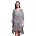 thumbnail image 1 of Bimba Robe Midi de Détente de Vacances pour Femme avec Fleurs, Couvre-Maillot de Plage - TG-3X Bleu Lavande, 1 of 5