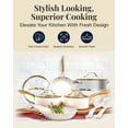 thumbnail image 4 of Gotham Steel 15 Pc Ceramic Cookware Set, Ceramic Pots and Pans Set Non Stick with Cooking Utensils and Steamer, Non Toxic, Premium Gold Stay Cool Handles, Oven Dishwasher Safe, 4 of 9