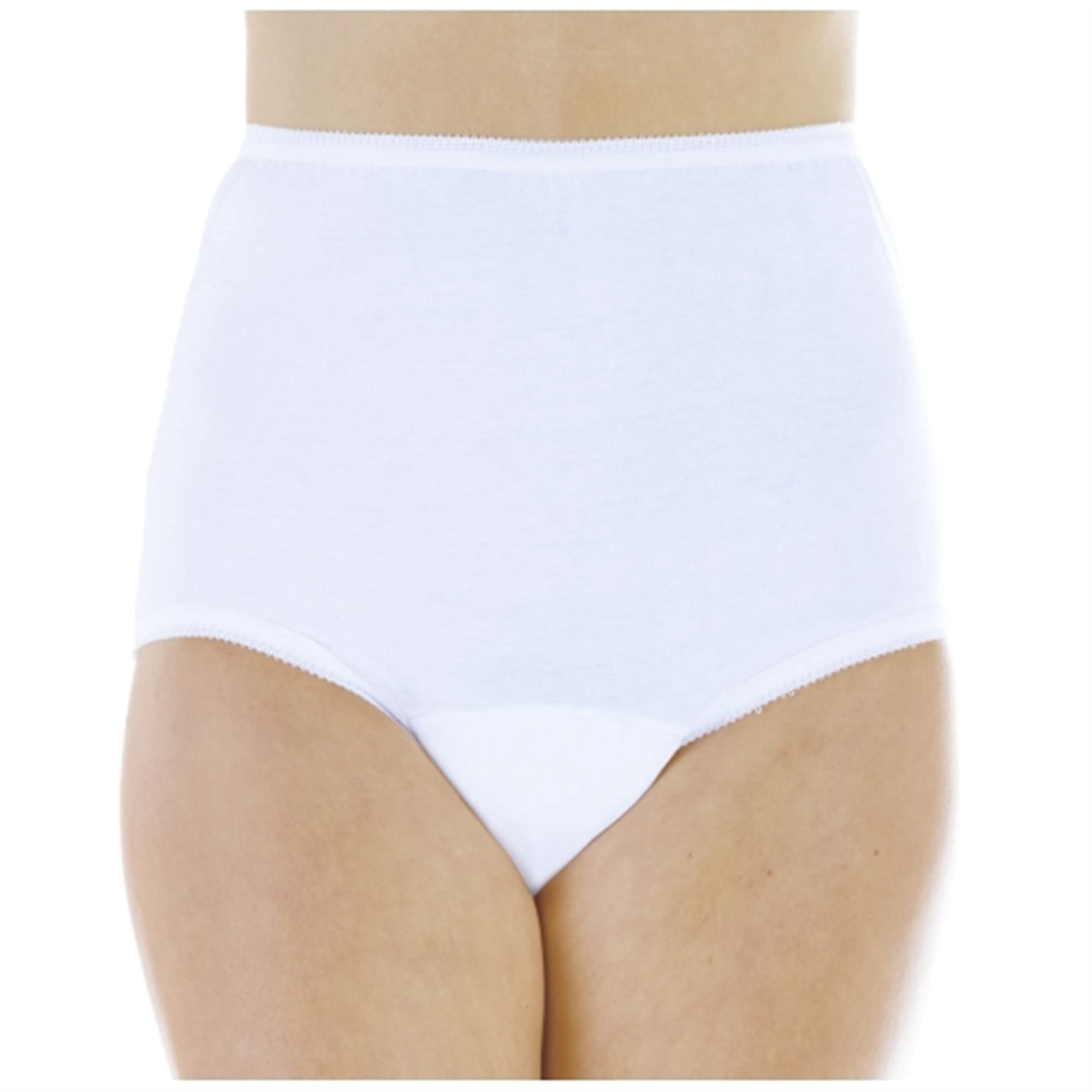Wearever Wearever (Lot de 3) Culottes d'Incontinence pour Femmes en Coton Blanc Confort Absorption Régulière (0,5 Tasse) 1X (Convient aux Hanches : 43-44 Pouces)