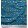thumbnail image 1 of Soimoi Poly Georgette Fabric Coral & Fish Ocean Decor Fabric Printed Yard 42 Inch Wide, 1 of 3