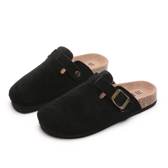 Chaussures pour Femmes Pantoufles à Bout Fermé pour Femmes Sabots en Cuir Suédé de Vache Sandales pour Femmes Mule de Jardin Rétro Mode Sabot à Enfiler 2023 Nouveau tzw