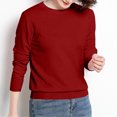 thumbnail image 5 of Yuyuzo Long Sleeve Shirts for Women Crewneck Ribbed Knit Sweater Tops Solid Color Loose Pullover, 5 of 5