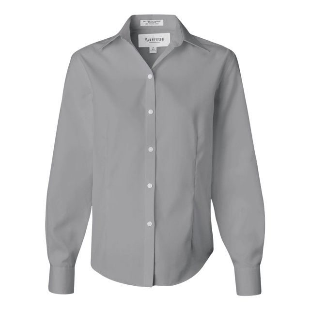 Van Heusen Chemise Oxford Sans Repassage pour Femmes, m, Gris Français