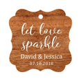 thumbnail image 1 of Darling Souvenir Personalized Fancy Frame Paper Tags Wedding Sparklers Let Love Sparkle Custom Hang Tags-Rustic Wood-100 Tags, 1 of 1