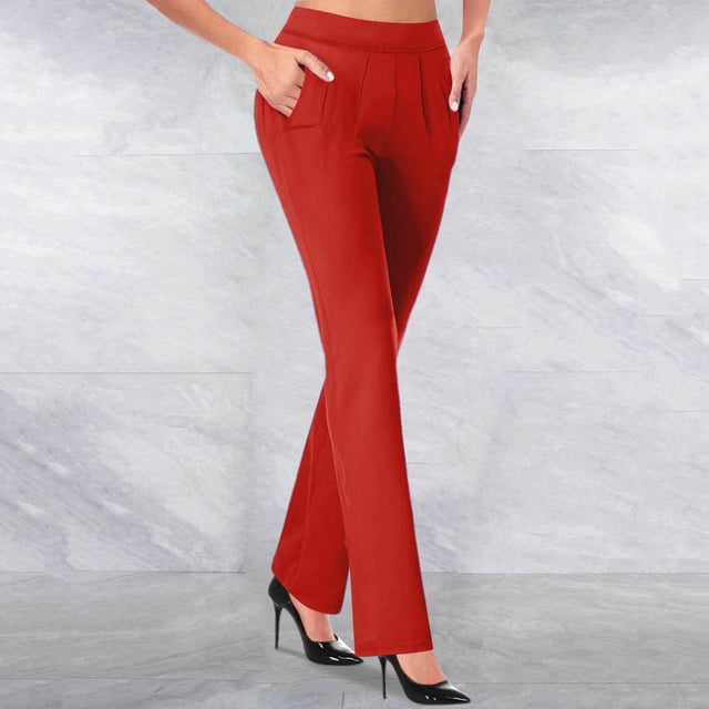 Économies de la Rentrée! Georges Pantalons de Randonnée Joggers Pantalons Habillés Femmes Taille Haute Pantalons de Travail pour les Jambes Pantalons Extensibles de Bureau Décontractés