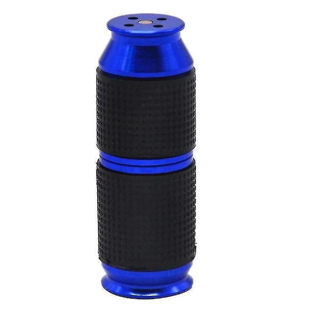 Whipped Cream Dispenser Mini Portable Cream Charger Canisters made of durable aluminum alloy with a vibrant blue finish and black anti-slip rubber grip. Compact and lightweight food dispenser ideal for desserts, pies, and ice cream sundaes. Suitable for kitchen, bar, coffee shop, or outdoor activities like hiking and camping.