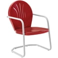 thumbnail image 3 of Griffith 3Pc Outdoor Metal Armchair Set Bright Red Gloss/White Satin - Side Table & 2 Chairs, 3 of 5