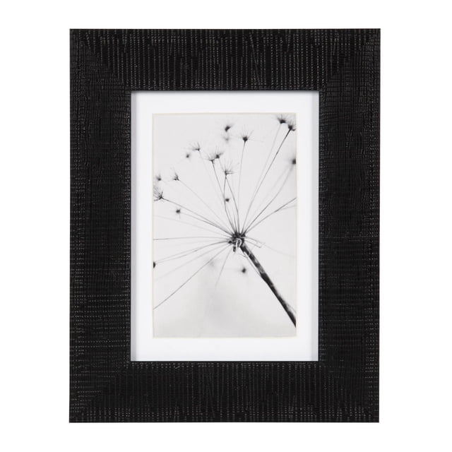 DesignOvation Tofino 5" x 7" Matted to 4" x 6" Black Picture Frame