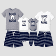 thumbnail image 2 of PatPat Pyjamas Assortis pour la Famille « Early AWAKE » avec Visage d'Ours à Rayures (Résistant aux Flammes), 2 of 6