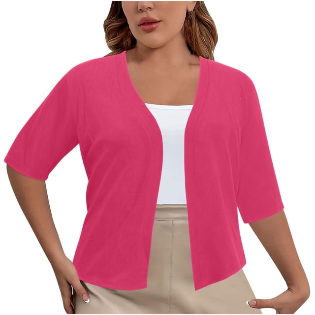 Cardigan pour Femmes, Veste Décontractée à Manches Courtes Respirante, Chandail en Molleton Ample Boho