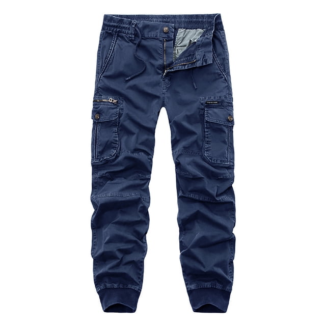 RXIRUCGD Salopette Délavée à Multiples Poches pour Homme, Pantalon Décontracté d'Extérieur, Bleu, Taille : 2TG