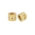 thumbnail image 1 of Unique Bargains M4 x 5mm(L) x 6.4mm(OD) Female Thread Brass Knurled Threaded Insert Embedment Nuts, 100 Pcs, 1 of 3