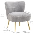 thumbnail image 3 of HOMCOM Accent Chair Side Chair for Living Room with Legs Charcoal Grey, 3 of 10