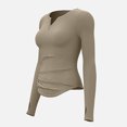thumbnail image 4 of Timegard Yoga Tops for Women Long Sleeve V-Neck Ruched Tee Trackshirts Athletic Workout Running Tops, 4 of 4