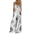thumbnail image 1 of Innerwin Combinaison Longue Imprimée Florale pour Femmes Pantalon Large Été Sans Manches Ample une Pièce Blanc 3TG, 1 of 2