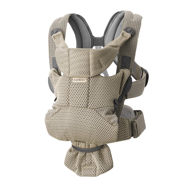 Porte-bébé BabyBjorn Free en Tissu Maillé 3D, Couleur Gris et beige. Comprend des Bretelles Rembourrées, un Soutien Dorsal Intégré et un Soutien de Tête et de Jambe Ajustable pour le Confort. Conçu pour le Portage à l'Avant, avec options pour Se Orienter vers l'Intérieur Ou l'Extérieur. Convient aux Nouveau-Nés jusqu'à Environ 15 Mois.