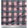 thumbnail image 1 of Soimoi Pink Cotton Cambric Fabric Check Check Printed Fabric 1 Yard 42 Inch Wide, 1 of 5