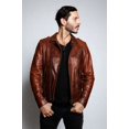 thumbnail image 1 of Brown Distressed Motorcycle Jacket With Asymmetrical Zipper Closure Mens Brown Leather Motorcycle Jacket Brown Leather Biker Jacket For Men size M, 1 of 4
