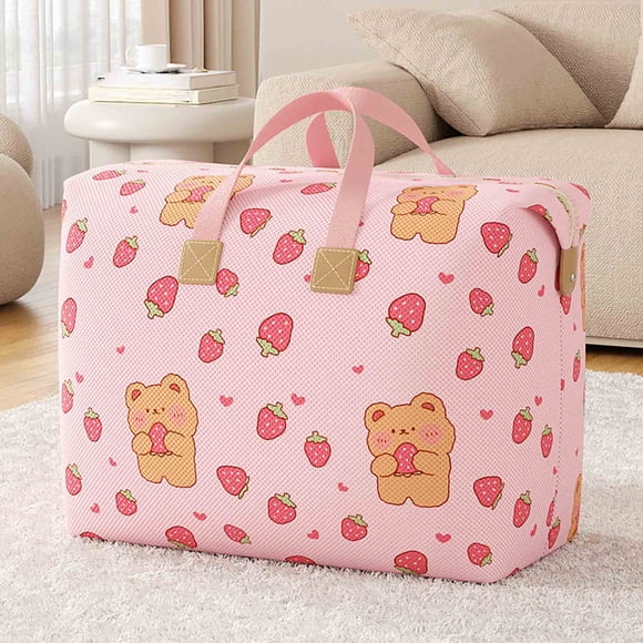Extra Large Portable Storage Bag - Breathable Non-Woven Fabric Organizer for Quilts, Clothing & Daily Necessities, Foldable Underbed Storage