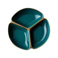 thumbnail image 4 of Divided Plate 3 Compartment Round Compartment Plate for Home Kids Restaurant green, 4 of 7