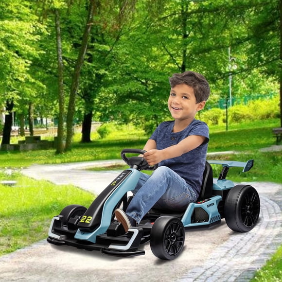 EDTara 24v Kids Go Kart, 300w Electric Drift Car for Ages 5-12, Adjustable Seat, Eva Tires, Brake Pedal, 4 Speed Settings, and Drift/Sports Modes for Exciting Rides