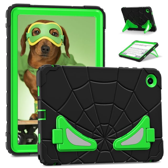 Étui Robuste Super Héros Enfants Sécuritaire en Silicone TPU PC à Armure Rigide pour Samsung Tab A9 A8 Plus Tablette Support Antichute Antichoc Noir Vert Tab A9 Plus 11 2023