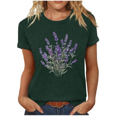 Savings Clearance! BEFOKA Womens Plus Size Tops Clearance,Summer Casual Blouse T-shirt for Womens,Women‘s Printed Round Neck Short Sleeved T-shirt Short Sleeved Round Neck Topshirt