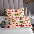 thumbnail image 3 of Fall Leaves Bedspread Set Maple Leaf Quilt Set Queen,Autumn Plant Coverlet Set Watercolor Botanical Quilted,Farmhouse Fall Decorations for Home, 3 of 5