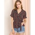 thumbnail image 3 of INSPIRE CHIC Women's Sweet Fruit Crossover V Neck Short Sleeves Ruffle Wrap Blouse, 3 of 4