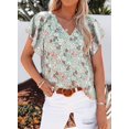 thumbnail image 2 of ORUYROP Blouses Décontractées Boho à Imprimé Floral Col en V Manches Longues Amples pour Femmes, 2 of 6
