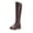 Brown, variant on LOVZFMLL Cowboy Boots for Women Knee High Chelsea Boots Side Zipper Round Toe Slip Resistant Low Block Heel Fall Winter Fashion