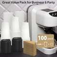 thumbnail image 3 of Tignapoo Eco-Friendly 16oz Disposable Coffee Cups with Lids and Sleeves - 100 Pack, Ideal for Hot Beverages, Office, and Home Use, 3 of 6