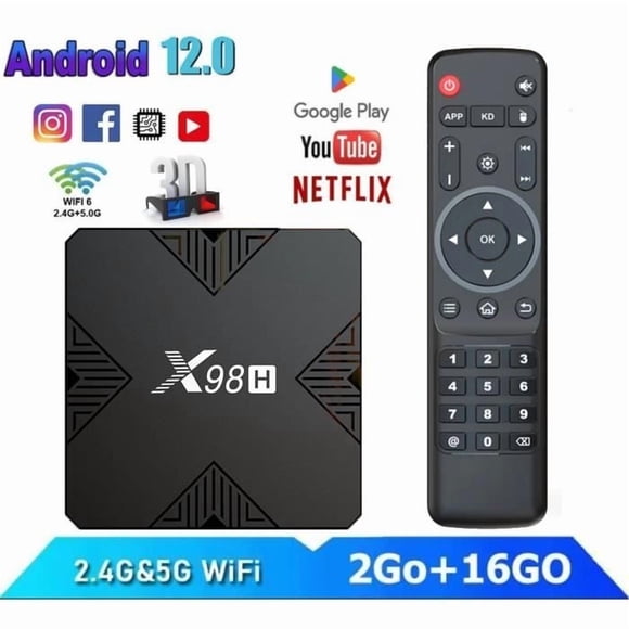 iptv box Android 12.0 Smart TV Box iptv Box 2GB+16GB Allwinner H618 BT5.0 WiFi HD 4K/3D/H.265 10/100M Netflix Media Player
