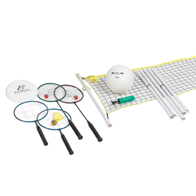 EastPoint 4 Game Combo - Volleyball, Badminton, Shuttle Smash & Disc Toss