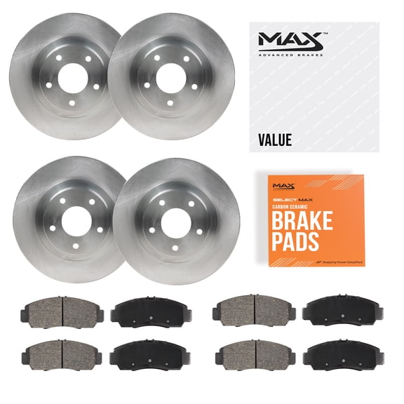 MAX Advanced Brakes - Brake Kit For 2016-2023 Mazda MX-5 Miata| Carbon Ceramic Brake Pad and Rotor Kit Front and Rear| Daily Driving OE Replacement Brake Rotors