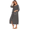 thumbnail image 3 of Langgg Robe de Nuit en Polyester pour Femmes Col Rond Fermeture Éclair Respirante Cardigan Maison Bureau Robe de Nuit Vêtements de Nuit Noir TG, 3 of 9