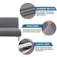 thumbnail image 2 of Armless Futon Cover Stretch Sofa Bed Slipcover Protector Elastic Feature Rich Textured High Spandex Small Checks Jacquard Fabric Futon Cover, Machine Washable, 2 of 7