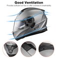 thumbnail image 4 of AHR Casque Modulaire RUN-M3 à Visière Double Complète pour Moto et Vélo, 4 of 9