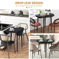 thumbnail image 4 of HOMCOM Foldable Dining Table, Round Drop Leaf Table with Wood Legs, 4 of 9
