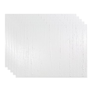 Fasade Vista Vinyl 18in x 24in Backsplash Panel Gloss White 5 Pack
