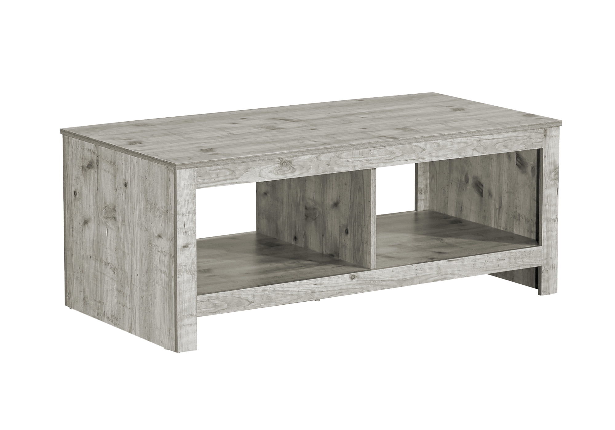 Monarch Specialties - Coffee Table, 44"L, Cocktail, Rectangular, Living Room, Rustique Grey Laminate, Transitional