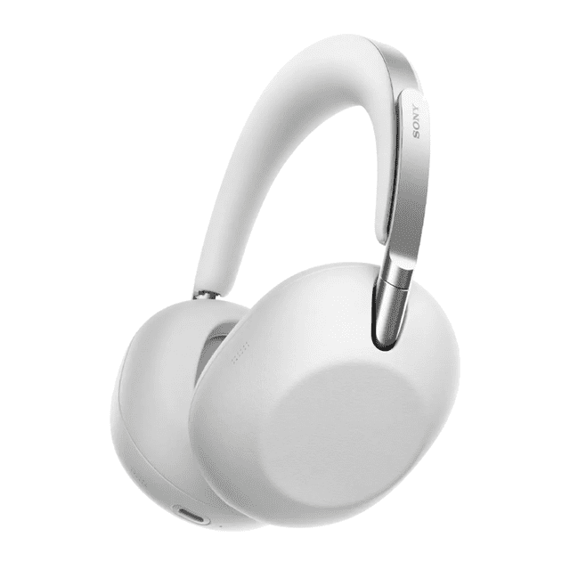 WH1000XX THE COLLEXION Wireless Noise Cancelling Headphones - Platinum, centered front-facing over-ear headphones with platinum metal accents, roomy oval earcups in soft vegan leather and wider padded headband; Sony wordmark on headband; QN3 + V3 processors with 12 mics for HD Noise Cancelling, bespoke driver for studio-grade sound, 360 Upmix spatial audio and LDAC high-resolution audio; suitable for portable reference monitoring.