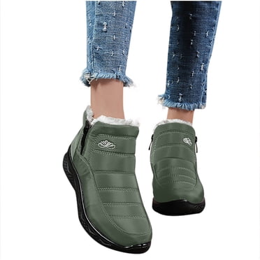 Pisexur Snow Boots for Women Winter Boot with Comfortable Warm Fur Lined Ankle Booties Outdoor Slip On Waterproof Short Boots
